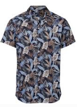 Pre-End Fulham Short Sleeve Shirt Navy www.q23menswear.com