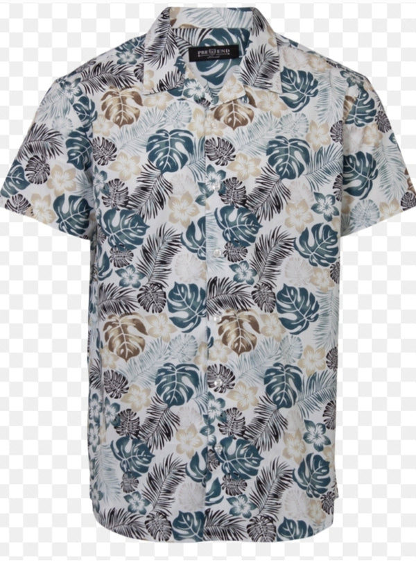 Pre-End Fulham Short Sleeve Shirt Blue www.q23menswear.com