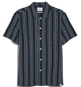 Farah Simon SS Stripe Shirt Navy - Q23Menswear