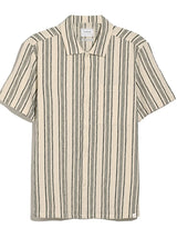 Farah Simon SS Stripe Shirt Ecru - Q23Menswear