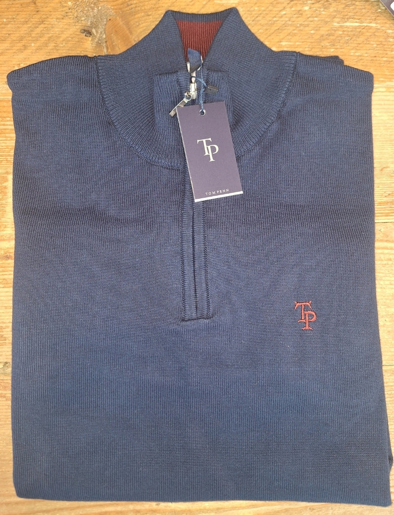 Tom Penn Half Zip Sweater Tp-052K Navy www.q23menswear.com