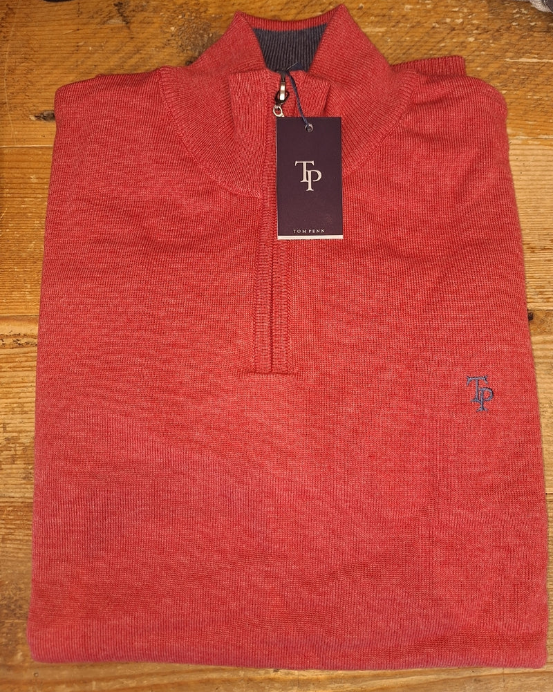 Tom Penn Half Zip Sweater Tp-053K Strawberry www.q23menswear.com