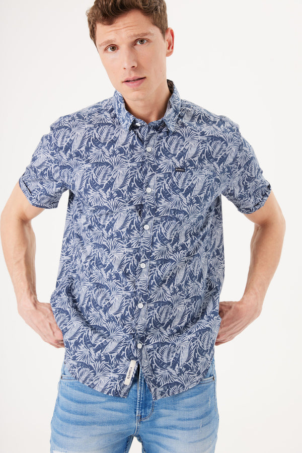 Garcia Short Sleeve Shirt Navy C31090 Q23 Menswear Galway