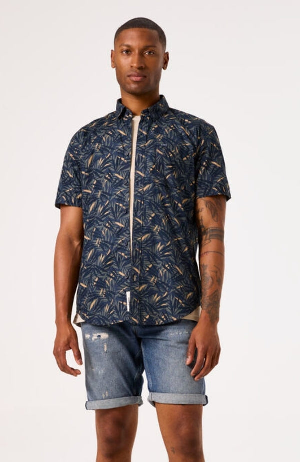 garcia navy printed shirt short sleeve