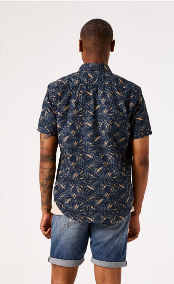 garcia navy printed shirt short sleeve