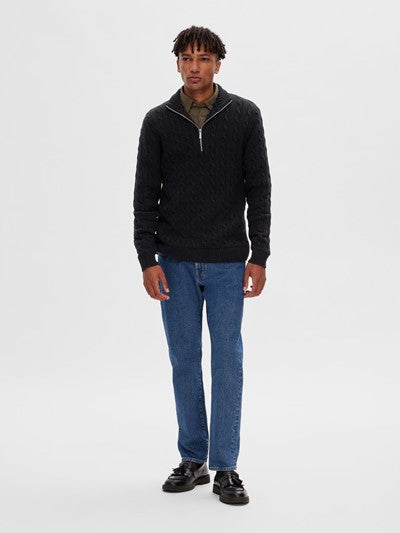 Selected Homme Cable Knit Jumper Navy Q23 Menswear Galway