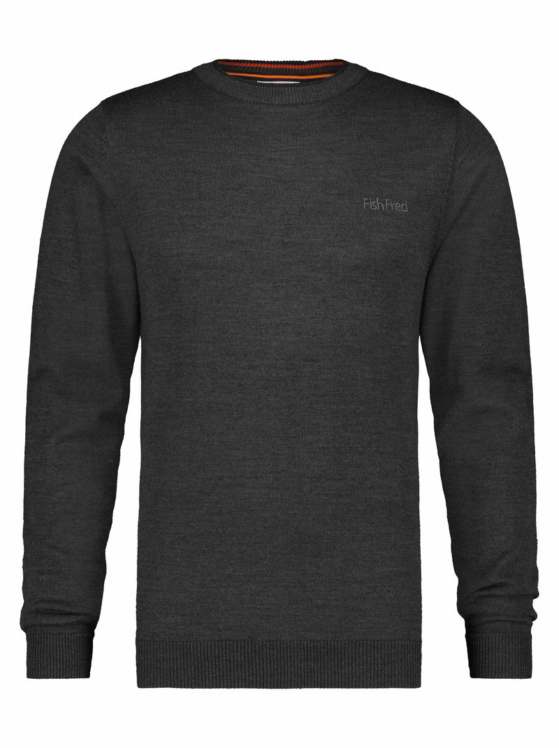 A Fish Named Fred Classic Merino Pullover in Grey Q23Menswear Galway