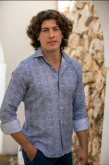 Carlos Cordoba Shirt Blue Flower ML82494 www.q23menswear.com