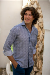 Carlos Cordoba Shirt Blue Flower ML82494 www.q23menswear.com