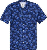 Garcia Dark blue shirt with allover print e11083 q23menswear galway