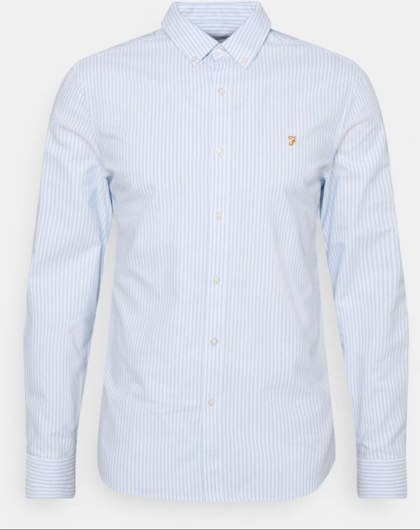 Farah Brewer Stripe in Sky Blue - Q23Menswear