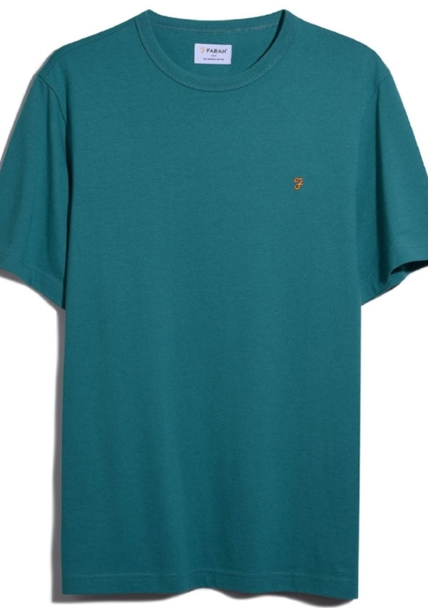 Farah Danny Slim Fit Organic Cotton T-Shirt In Green Q23 Menswear Galway