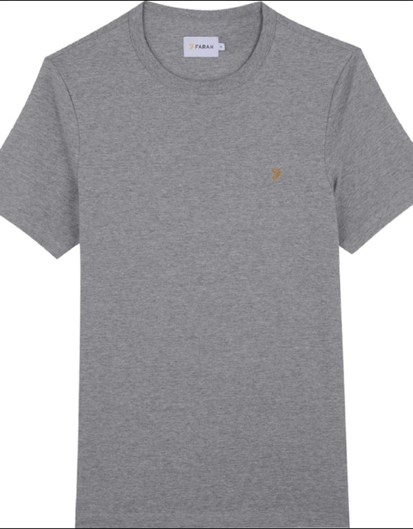 Farah Danny Slim Fit Organic Cotton T-Shirt In Grey Marl Q23 Menswear Galway