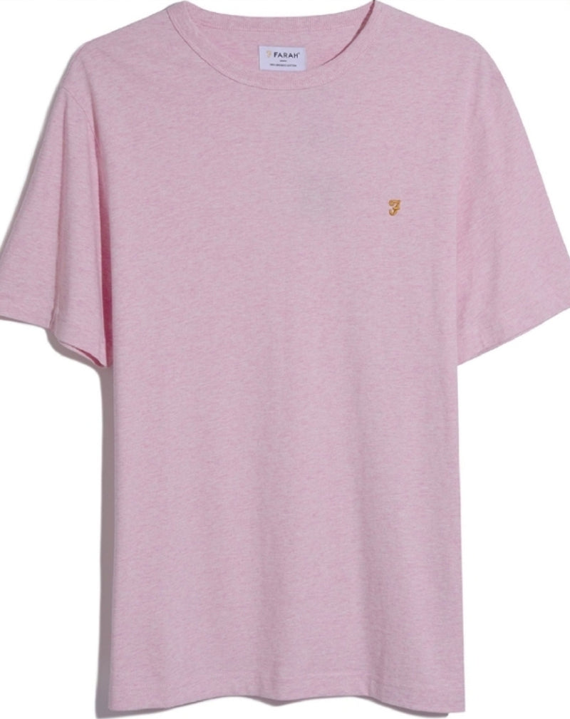 Farah Danny Slim Fit Organic Cotton T-Shirt In Pink Q23 Menswear Galway
