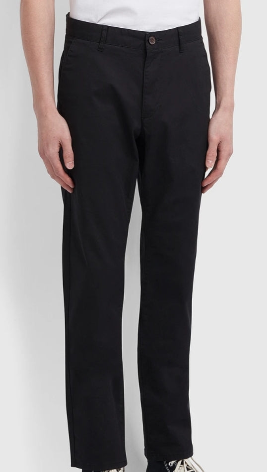 Farah Elm Regular Fit Twill Chinos In Black - Q23Menswear