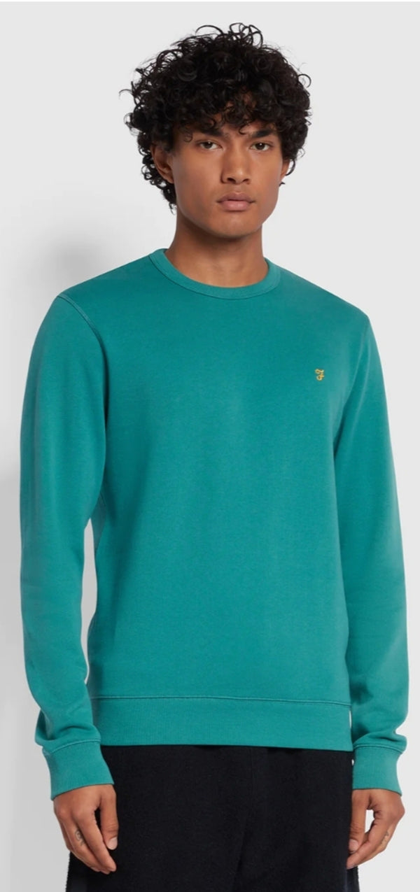 Farah Tim Crew Neck Mallard Green Q23 Menswear Galway