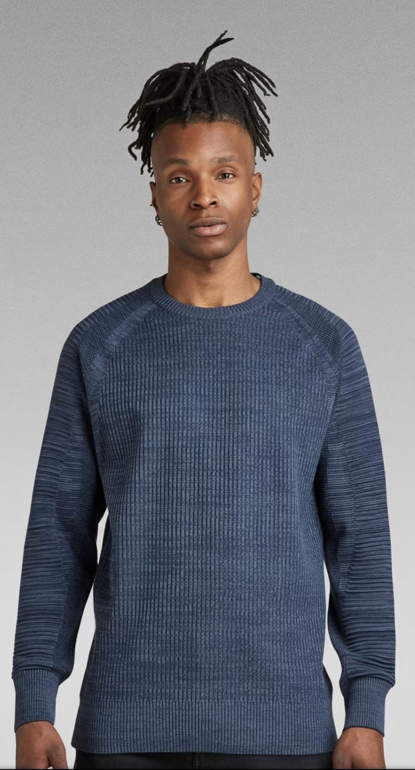 GStar RAW 3D Biker Knitted Sweater in Blue