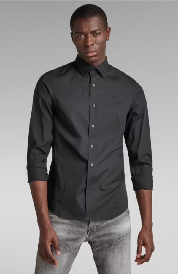 GStar Dressed Super Slim Shirt in Black Q23 Menswear Galway