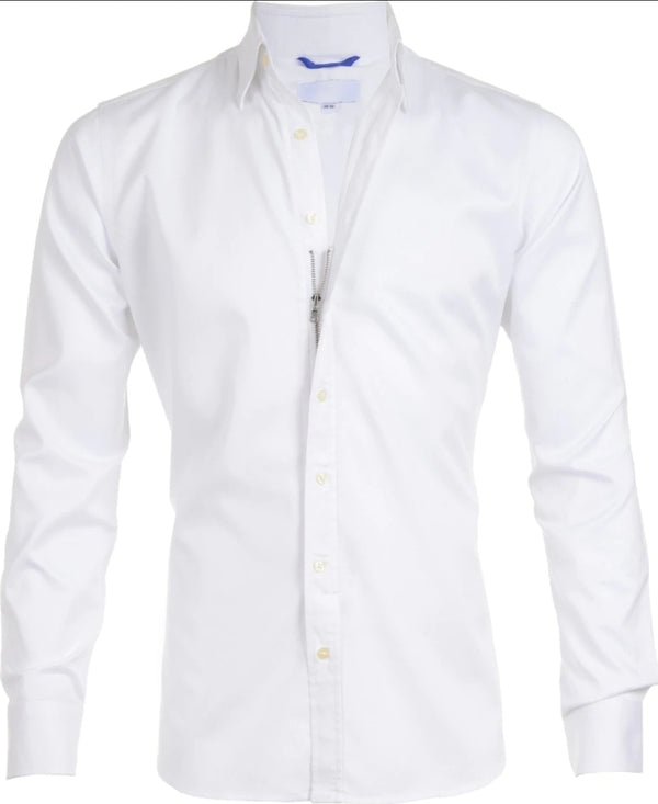 Malena White Stretch Cotton Twill Shirt  Q23 Menswear Galway