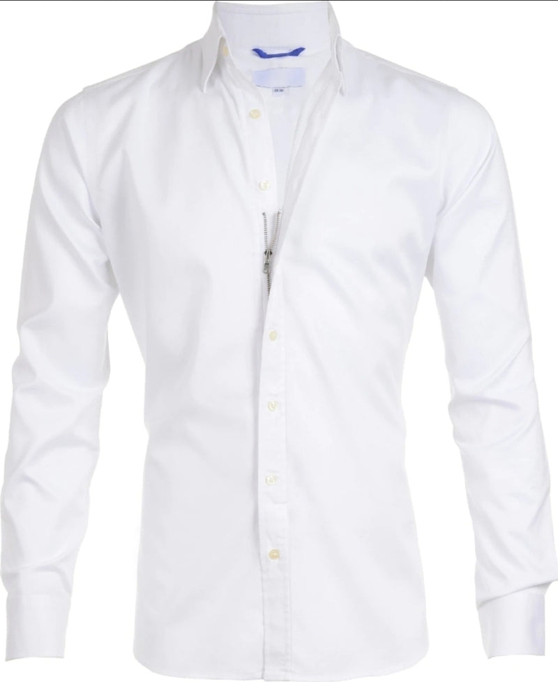 Malena White Stretch Cotton Twill Shirt  Q23 Menswear Galway