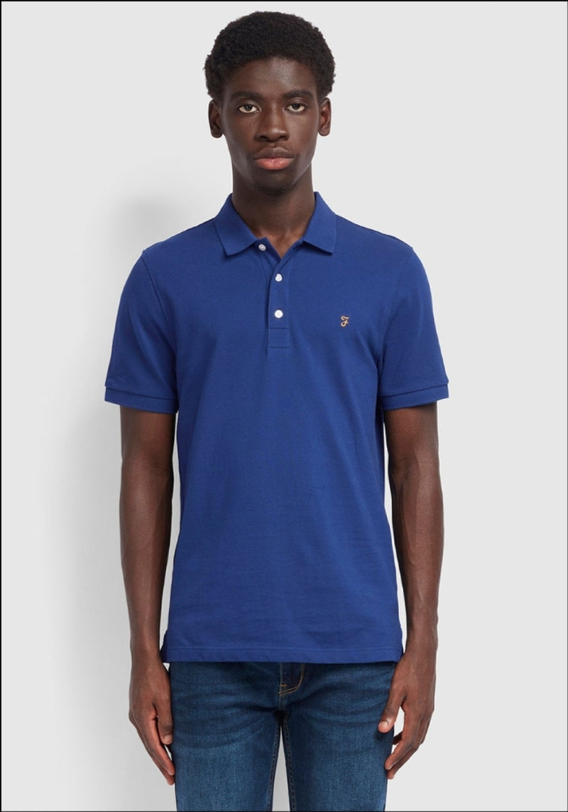 Farah Blanes Slim Fit Polo Shirt In Blue - Q23Menswear