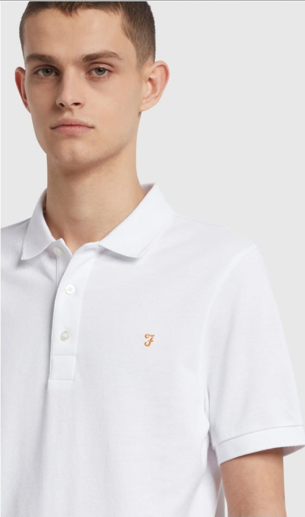 Farah Blanes Slim Fit Polo Shirt In White - Q23Menswear