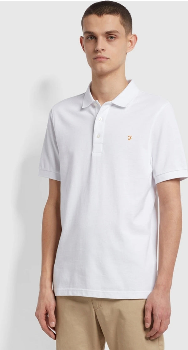 Farah Blanes Slim Fit Polo Shirt In White - Q23Menswear