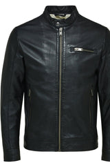 Selected Homme Leather Jacket Slim Fit Q23 Menswear Galway