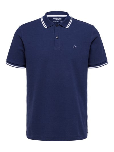 Selected Homme Dante Sports Polo in Navy www.q23menswear.com