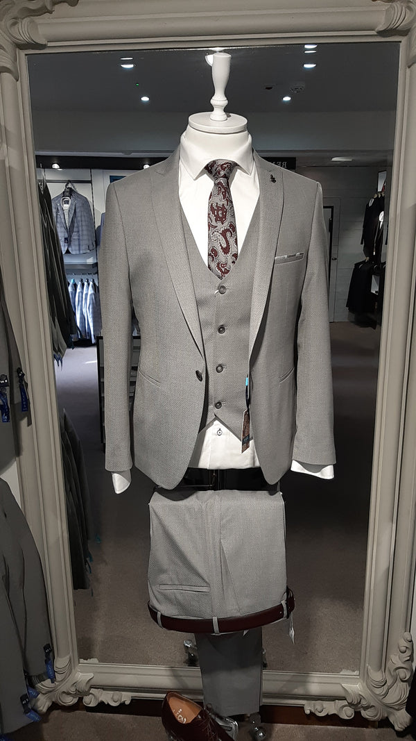 TRAVIS ANTOINE SUPER SLIM Waistcoat Grey - Q23Menswear