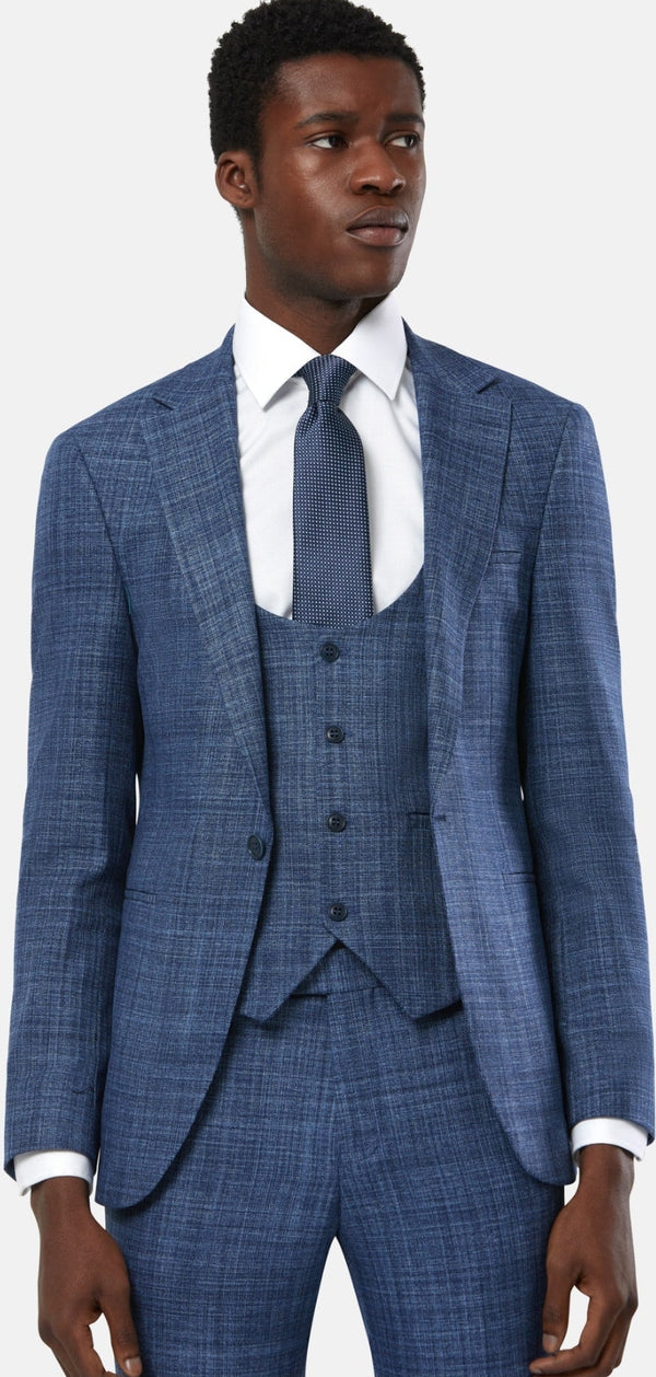 Travis Harry 3Pc Slim Suit Petrol Blue www.q23menswear.com