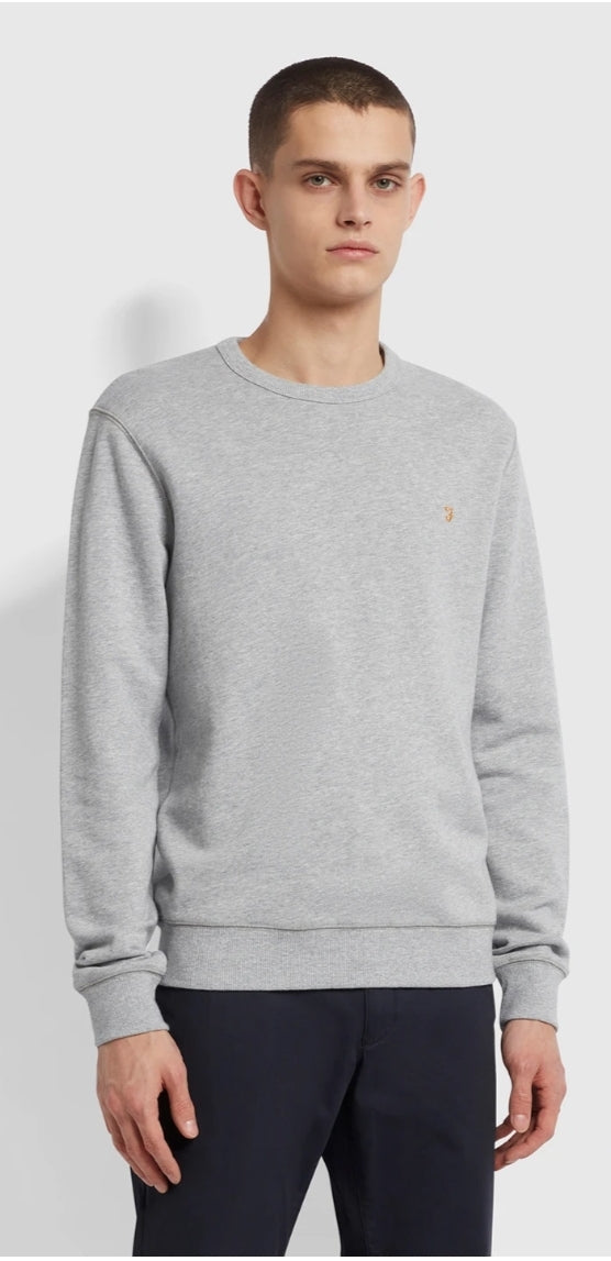 FARAH TIM CREW NCEK IN GREY - Q23Menswear