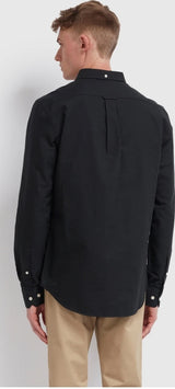 FARAH BREWER BLACK SLIM FIT OXFORD SHIRT LS BD - Q23Menswear