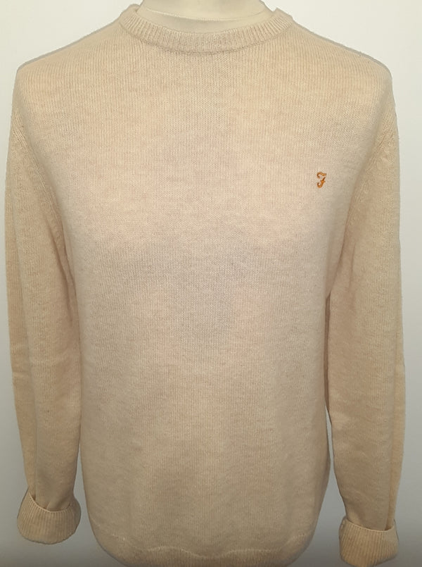 FARAH ROSECROFT LAMBSWOOL CREW Oatmeal - Q23Menswear