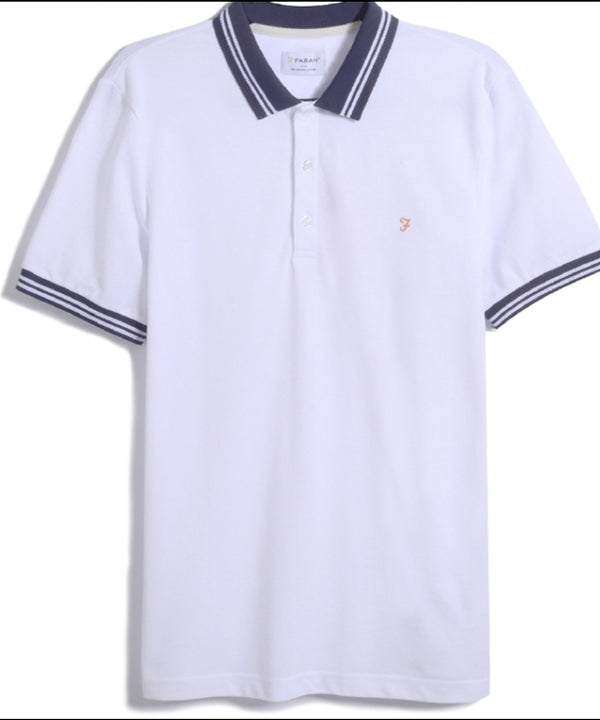 Farah Stanton Polo in White Q23 Menswear Galway