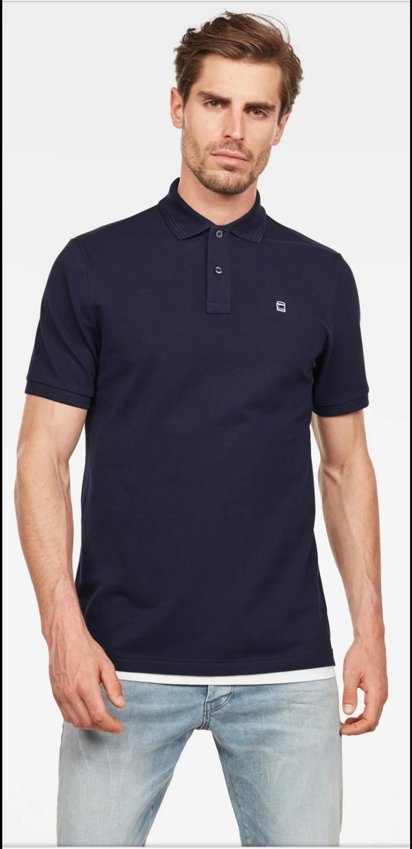 GSTAR RAW Dunda Slim Polo SS Navy - Q23Menswear