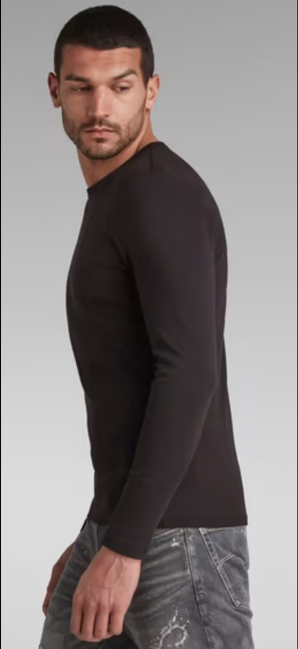 GSTAR RAW BASIC ROUND NECK T-SHIRT in Black - Q23Menswear