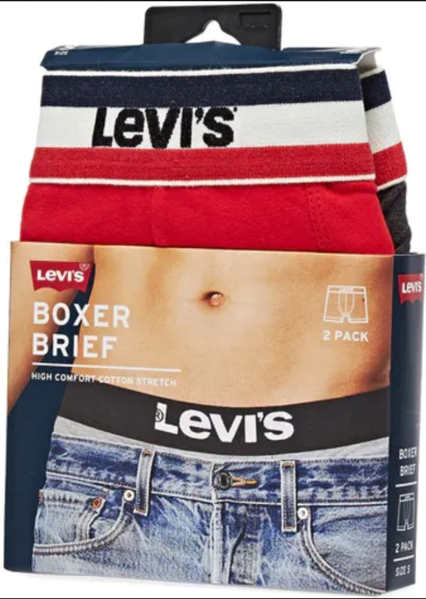 Levis 2 Pack Boxers Spotrs Logo Red Black - Q23Menswear
