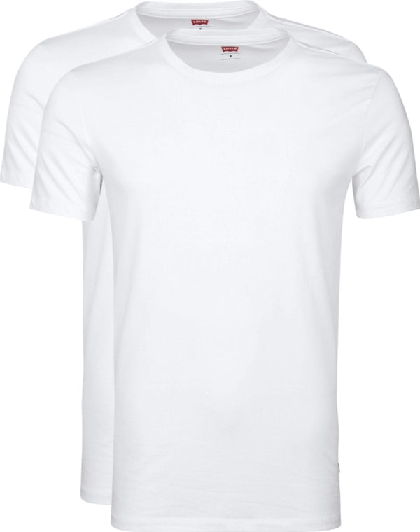 Levis Mens Solid Crew Neck T-Shirt 2 Pack White - Q23Menswear